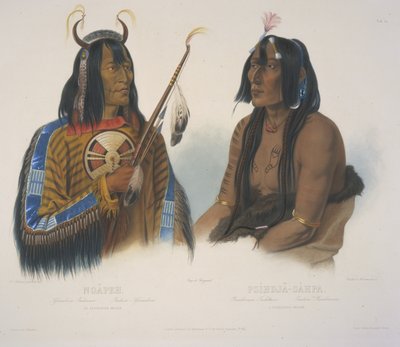 هندي Assiniboin و Yanktonan Indian بواسطة كارل بودمر